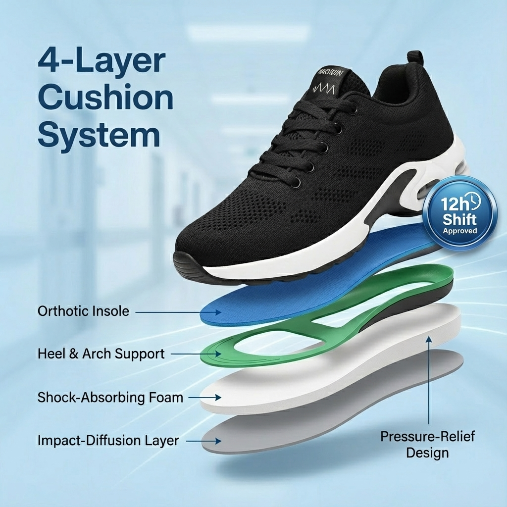 Orthora Pro – 12-Stunden-Schichtschuhe zur Linderung von Fersen- und Plantarfasziitis (Unisex)